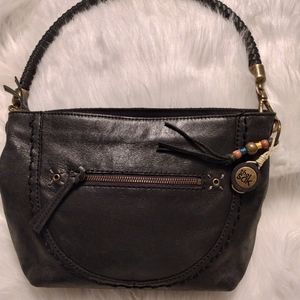 The SAK Black Leather Hobo Indio Bag
